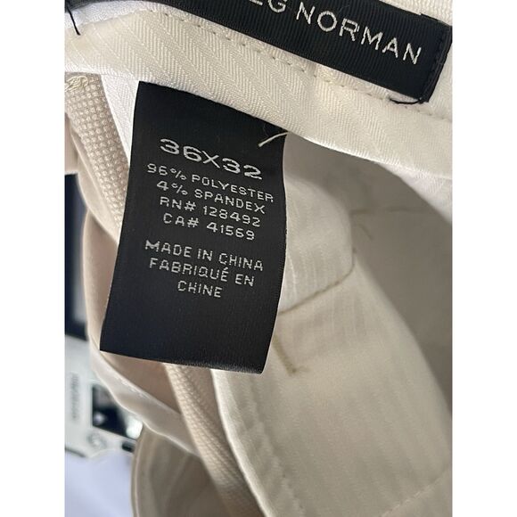 Greg Norman Pants Mens 36x32 Beige Tapred Leg Flat Front Performance Chino - Picture 8 of 10